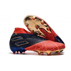 Crampons Nouveaux adidas Nemeziz 19+ FG Spider-Man Rouge Noir