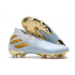 adidas Chaussure de Foot Nemeziz 19+ FG Bold Aqua Or Blanc