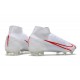 Nike Mercurial Superfly 8 Elite FG Chaussure Blanc Rouge