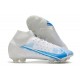 Nike Mercurial Superfly VIII Elite FG Crampon Blanc Bleu