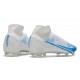 Nike Mercurial Superfly VIII Elite FG Crampon Blanc Bleu