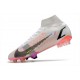 Nike Mercurial Superfly VIII Elite FG Crampon Blanc Noir Carmin Rose