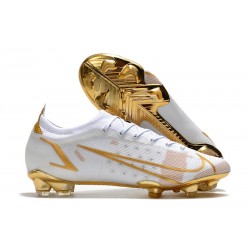 Nike Mercurial Vapor 14 Elite FG Nouveau Blanc Or
