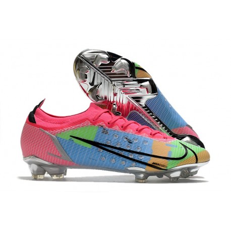 Nike Mercurial Vapor 14 Elite FG Nouveau Rose Bleu Vert