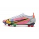 Nike Mercurial Vapor 14 Elite FG Nouveau Blanc Argent Métallique Raison Foncé