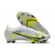 Nike Mercurial Vapor XIV Elite FG Silver Safari - Blanc Noir Argenté Jaune Fluo