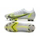 Nike Mercurial Vapor XIV Elite FG Silver Safari - Blanc Noir Argenté Jaune Fluo