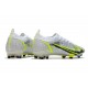 Nike Mercurial Vapor XIV Elite FG Silver Safari - Blanc Noir Argenté Jaune Fluo