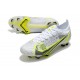 Nike Mercurial Vapor XIV Elite FG Silver Safari - Blanc Noir Argenté Jaune Fluo