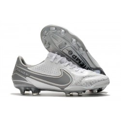 Nike Tiempo Legend 9 Elite Terrain sec Blanc Gris