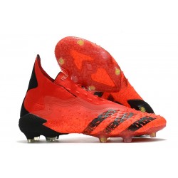 adidas Predator Freak + FG Crampons de Football Rouge Noir Rouge Solaire