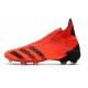 adidas Predator Freak + FG Crampons de Football Rouge Noir Rouge Solaire