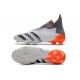 adidas Predator Freak + FG Crampons de Football Blanc Acier Métallique Rouge Solaire