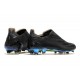Chaussure de foot adidas X Ghosted + FG Superstealth - Noir Bleu cyan