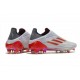 Chaussure de foot Adidas X Speedflow + FG Blanc Acier Métallique Rouge Solaire