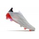 Chaussure de foot Adidas X Speedflow + FG Blanc Acier Métallique Rouge Solaire