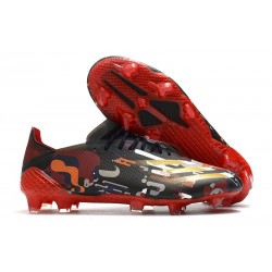 adidas X Ghosted.1 FG Crampon Nouvelle Noir Rouge Or