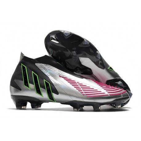Chaussure de Football adidas Predator Edge+ FG Argent Noir Rose