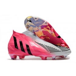 Chaussure de Football adidas Predator Edge+ FG LZ+ Solar Rose Noir Blanc