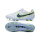 Nike Tiempo Legend 9 Elite Terrain sec Blanc Bleu