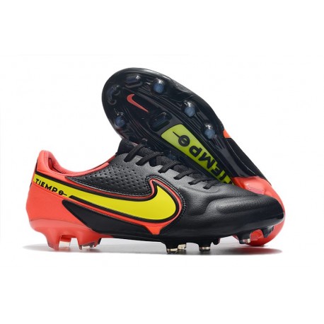 Nike Tiempo Legend 9 Elite Terrain sec Noir Jaune Rouge