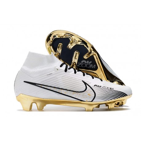 Nike Air Zoom Mercurial Superfly Elite IX FG Blanc Or Noir