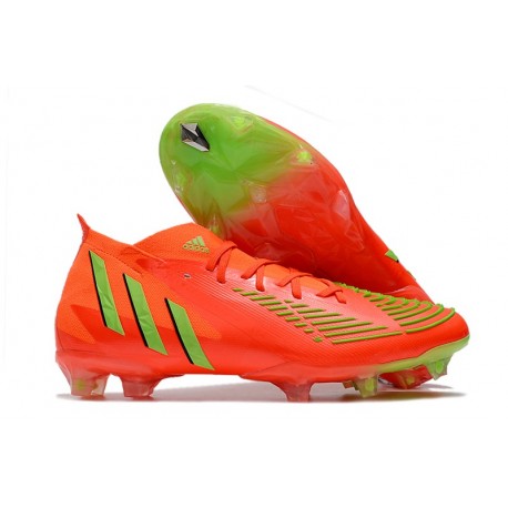 Nouvelles adidas Predator Edge.1 FG Rouge Solaire Vert Solaire Equipe Noir
