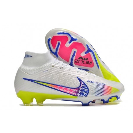 Nike Zoom Mercurial Superfly Elite 9 FG Blanc Rose Bleu