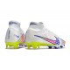 Nike Zoom Mercurial Superfly Elite 9 FG Blanc Rose Bleu
