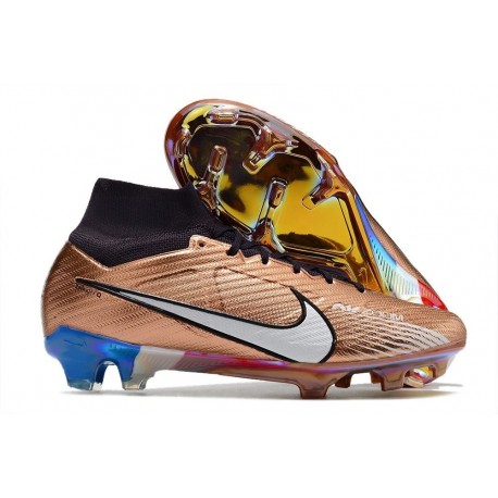 Nike Zoom Mercurial Superfly Elite 9 FG Bronze Blanc Bleu