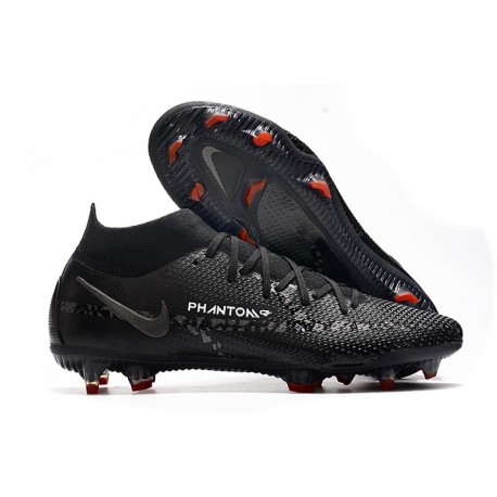 Chaussures Nike Phantom GT2 Elite DF FG Noir Gris Fumé Summit Blanc
