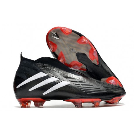 Chaussure de Football adidas Predator Edge+ FG Noir Blanc Rouge Vif