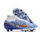 Nike Zoom Mercurial Superfly 9 Elite SG Traction Blanc Bleu
