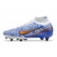Nike Zoom Mercurial Superfly 9 Elite SG Traction Blanc Bleu
