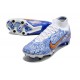 Nike Zoom Mercurial Superfly 9 Elite SG Traction Blanc Bleu