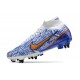 Nike Zoom Mercurial Superfly 9 Elite SG Traction Blanc Bleu
