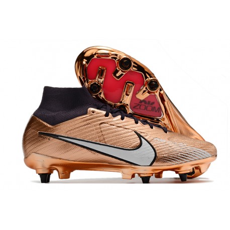 Nike Zoom Mercurial Superfly 9 Elite SG Traction Mbappe Cuivre Métallique