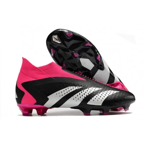 adidas Predator Accuracy+ FG Chaussure Noir Blanc Rose Equipe Choc