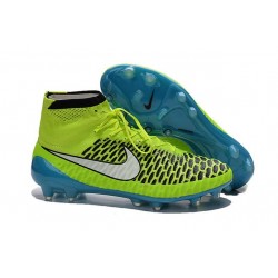 Crampon de Football Nouvelles 2015 Nike Magista Obra FG Vert Bleu Blanc