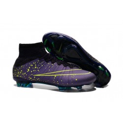 Crampon Nouveau 2015 Nike Mercurial Superfly 4 FG Violet Jaune Noir