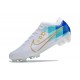 Nike Air Zoom Mercurial Vapor 15 Elite FG Blanc Bleu Or
