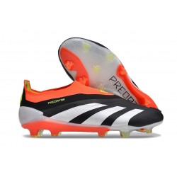Crampons adidas Predator Elite Laceless FG Noir Banc Rouge Solaire