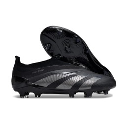 Crampons adidas Predator Elite Laceless FG Noir Carbone