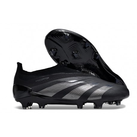 Crampons adidas Predator Elite Laceless FG Noir Carbone