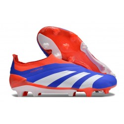 Crampons adidas Predator Elite Laceless FG Bleu Blanc Rouge