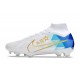 Nike Air Zoom Mercurial Superfly Elite IX FG Blanc Bleu Or