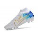Nike Air Zoom Mercurial Superfly Elite IX FG Blanc Bleu Or