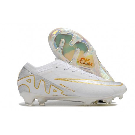 Nike Air Zoom Mercurial Vapor 15 Elite FG Blanc Argent Or