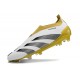 Crampons adidas Predator Elite Laceless FG Blanc Or Argent