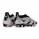 Crampons adidas Predator Elite Laceless FG Noir Argent Rose